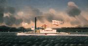 James Bard John Birkbeck, steam towboat oil painting